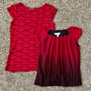 2 Red Blouses